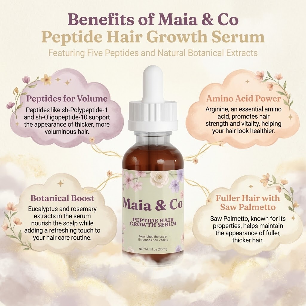 Benefits of Maia & Co Peptide Hair Growth Serum